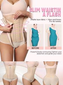 larrycard 1件装透气乳胶束腰带 女士压缩束腰带 收腹塑形带 - 杏色 - 查看 5