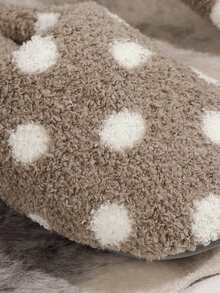 女款卡普洛爾圓點拖鞋,家用無聲防滑拖鞋,白色圓點拖鞋 - 咖啡棕 - 查看 6