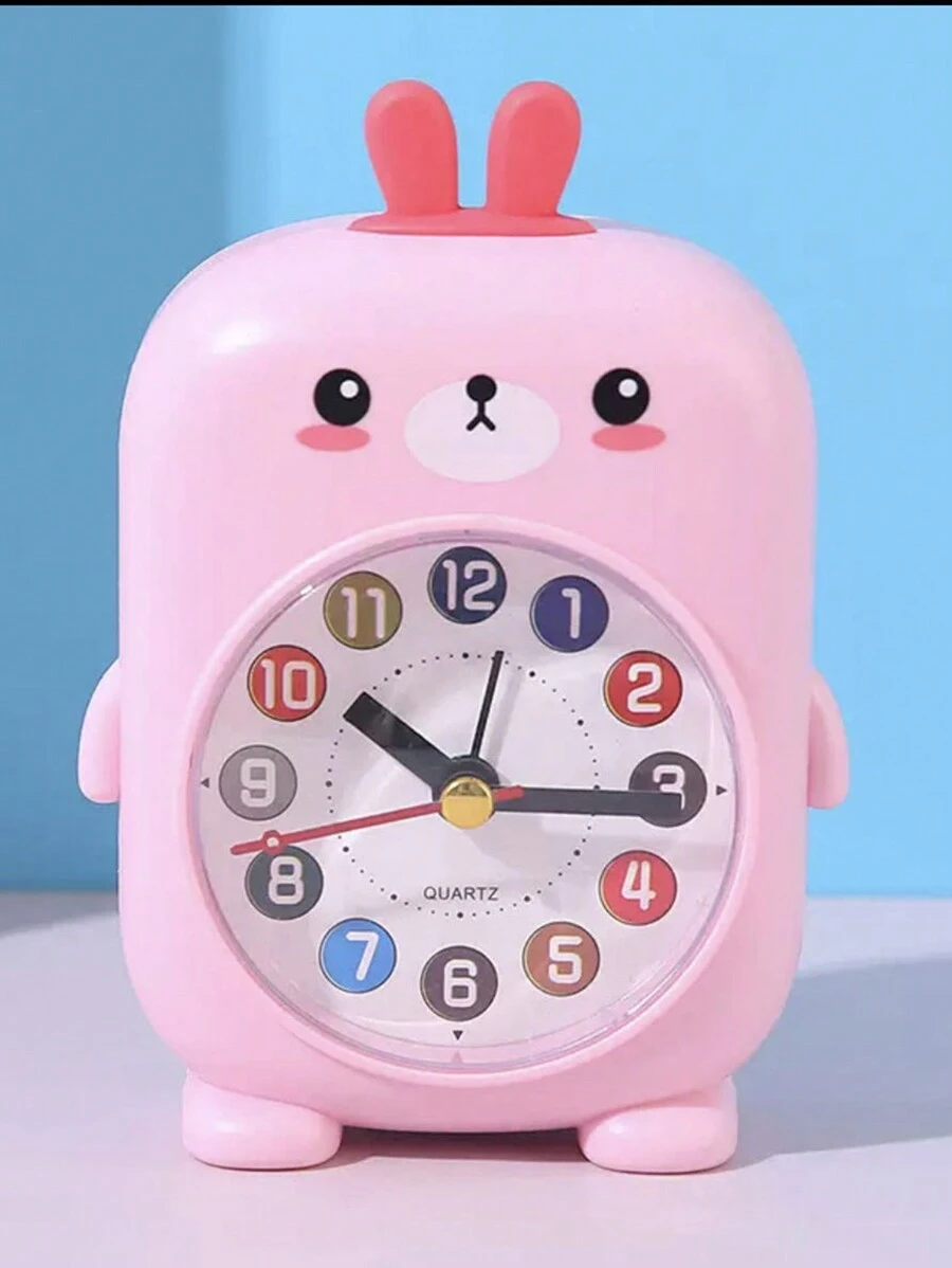 1pc Cartoon Desk Clock Digital Desktop Alarm Clock, Quiet Table Clock For Bedrooms