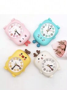 1pc Cartoon Desk Clock Digital Desktop Alarm Clock, Quiet Table Clock For Bedrooms