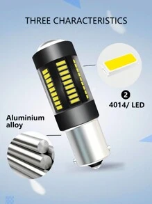 1pc Car Led Light 1156-4014-66smd White High Brightness Front Fog Light T20 Fog Lights Dc12v-24v - White - View 3