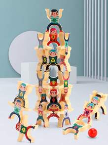 1套裝(隨機色和風格)可堆疊玩具的8攀登積木和8積木適用於孩子們的教育性和認知發展,專注訓練,和樂趣遊戲 - 彩色 - 查看 4