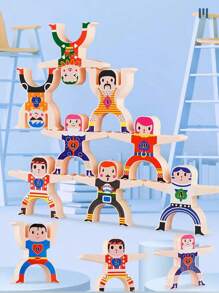 1套裝(隨機色和風格)可堆疊玩具的8攀登積木和8積木適用於孩子們的教育性和認知發展,專注訓練,和樂趣遊戲 - 彩色 - 查看 10