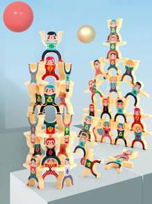 1套裝(隨機色和風格)可堆疊玩具的8攀登積木和8積木適用於孩子們的教育性和認知發展,專注訓練,和樂趣遊戲 - 彩色 - 查看 8