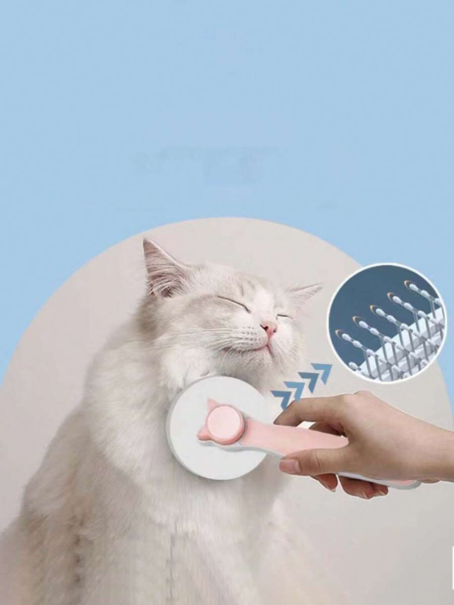 Thú cưng Tròn Mèo Mặt Bàn chải bỏ hoàn thuốc làm tóc Với Nút Đối với Mèo Và Chó - Nhiều màu - Xem 1