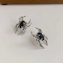 1對復古哥特風格,時尚獨特蜘蛛造型耳環,適合喜歡獨特酷風格的女性