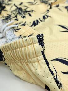 1 Pieza Pantalones Cortos Deportivos De Malla Estampados Para Hombres - Amarillo - Ver 8