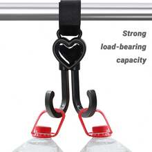 2入組/包強力承載嬰兒推車掛鉤 - 黑色 - 查看 4