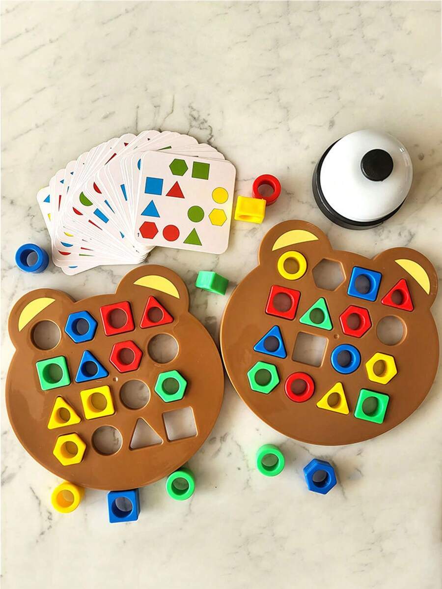 Two People Shape Matching Board Games Color Sensory Toy Puzzles Geometric Shape Quick Matching Board Color & Shapes Puzzles Games Toy  (2 Players) - Multicolor - View 1