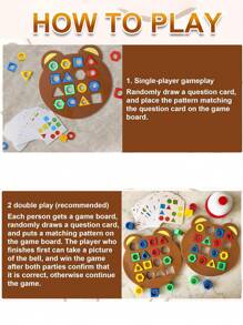 Two People Shape Matching Board Games Color Sensory Toy Puzzles Geometric Shape Quick Matching Board Color & Shapes Puzzles Games Toy  (2 Players) - Multicolor - View 3