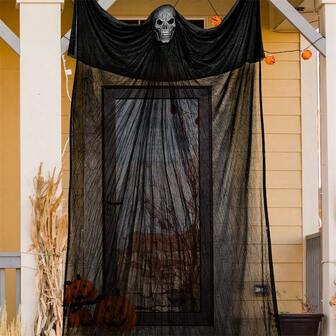 1pc 180*350cm Lighting-Free Silent Ghost Decoration Hanging Item