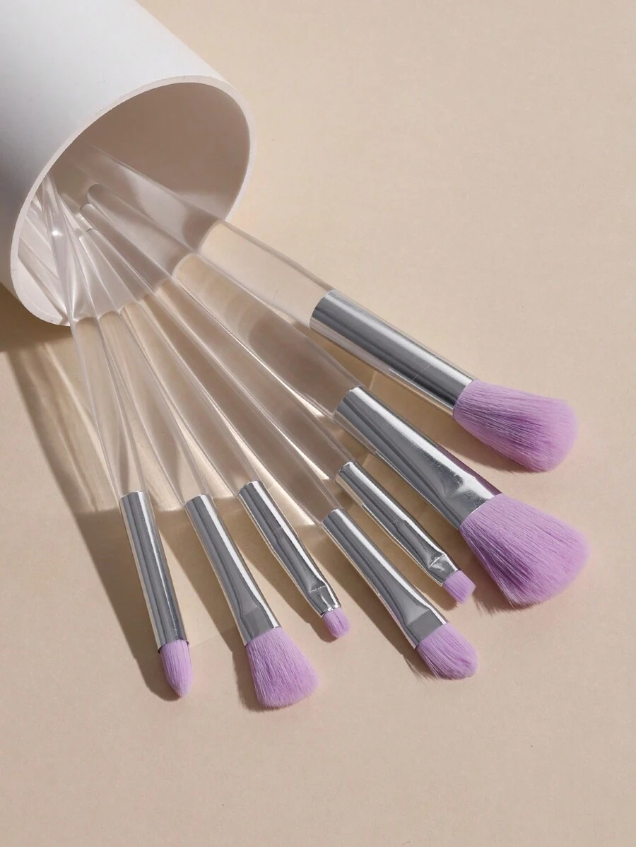 Juego de 7 piezas de pinceles de maquillaje portátiles y hermosos para herramientas de belleza, juego de pinceles, kit de pinceles de maquillaje, juego de pinceles de maquillaje, juego de maquillaje completo, juego de pinceles de maquillaje, kit de maquillaje completo, juego de pinceles, juego de pinceles de maquillaje, juego de regalo de maquillaje, set - Morado - Ver 1