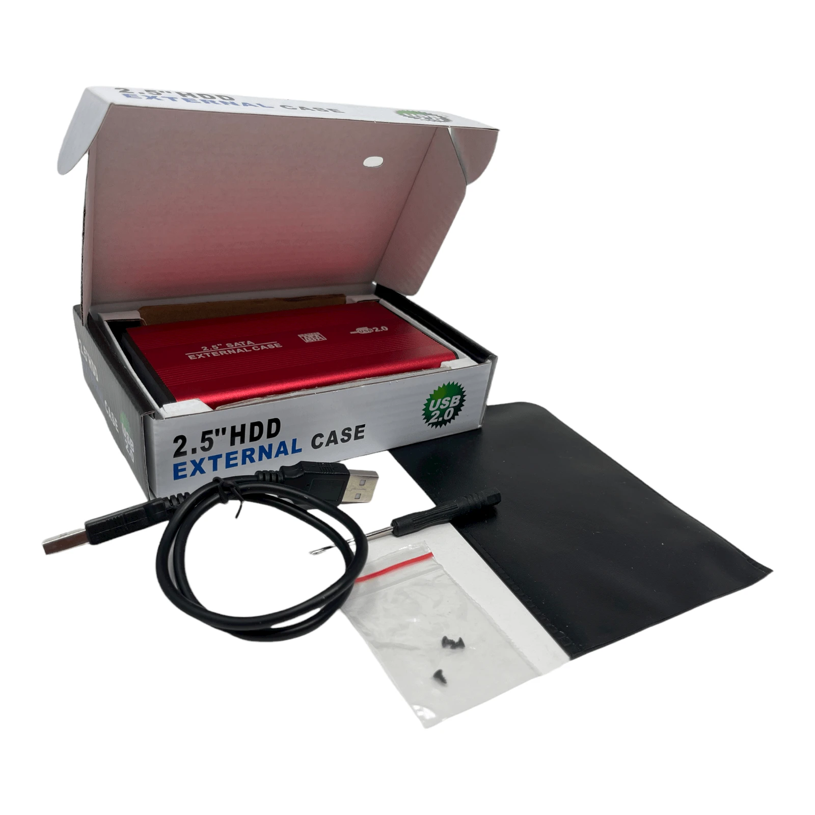 Gabinete Case Usb Sata Disco Duro de 2.5 SSD HHD Portatil Laptop Externo Conexion usb 2.0 - Rojo - Ver 1