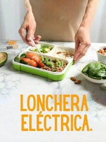 Fiambrera térmica portátil de 1L con envases. Disfruta de comidas calientes en cualquier lugar., Oferta del - Blanco - Ver 3