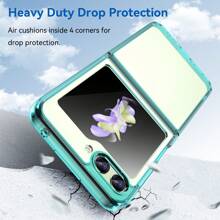 华丽多彩奢华潮流手机壳 适用于三星 Galaxy Z Flip 5/Flip 4 5G/Flip 3 5G 手机壳 - 透藍 - 查看 3