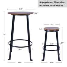 Duhome Bistro Pub Metal Dining Set (1 Table + 2 Stools)