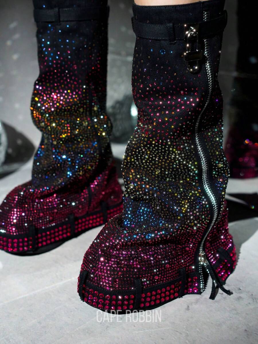 Botas de moda de mujer - Multicolor - Ver 1
