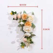 2pcs/set Orange Wedding Welcome Sign Board With Flower Decoration For Party, Outdoor Event And Home Decoration - Orange - View 5