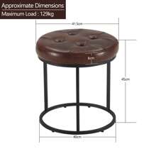 Duhome Round Open Base Faux Leather Vanity Stool For Living Room Bedroom