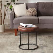 Duhome Round Open Base Faux Leather Vanity Stool For Living Room Bedroom