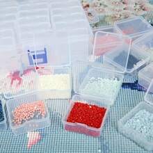 12pcs Plastic Transparent Mini Square Box, Handmade Small Item Packing Storage Box Storage Box, Can Be Used To Organize Your Jewelry And Earbud Earrings. Wedding - White - View 8