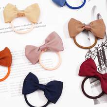 40 件/20 對女孩蝴蝶結髮帶套裝,帶螺旋和蝴蝶結鬆緊髮帶,2.75 英寸(20 對中性色和秋季色)