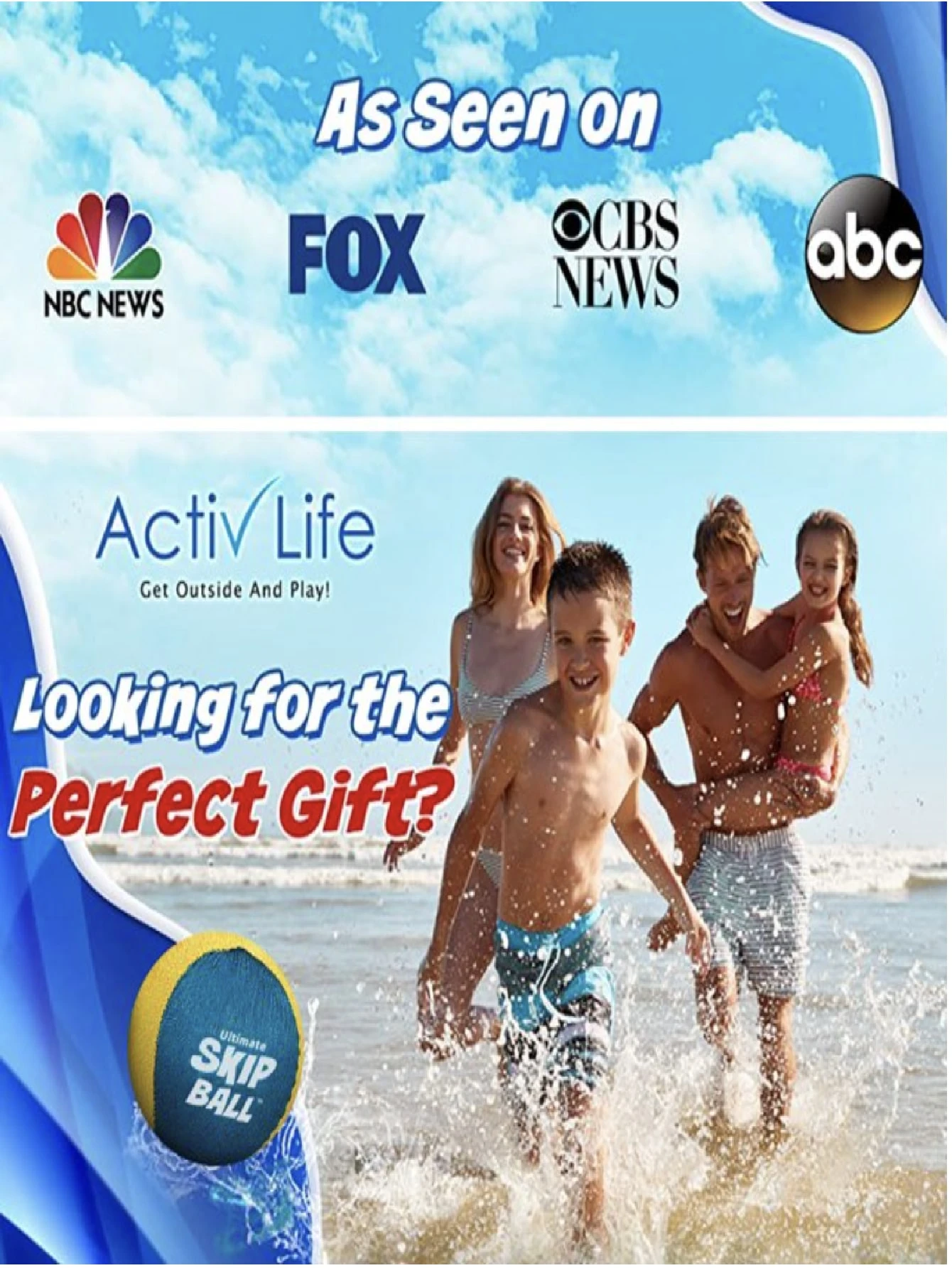 Activ Life Skip Water Recreation Ball - 2 Inch Children's Ball with