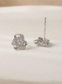 1對時尚簡約925純銀花朵耳針,作為青少年女孩的生日禮物