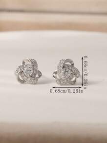 1對時尚簡約925純銀花朵耳針,作為青少年女孩的生日禮物