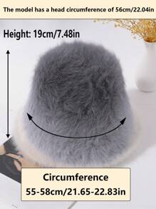 LEAJOURNO. 1pc Face-Shaping Fluffy Bucket Hat For Women, Autumn Winter Warm Head Wrap Beret Bucket Hat, Daily Wear Elegant