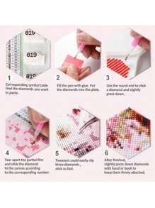 1套鑽石畫油畫布和壓克力,男孩和狐狸diy鑽石畫,適用於家居裝飾