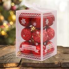 Cây thông noel Vật trang trí - 12 cái/hộp Giáng sinh Đồ trang trí Nhẹ Treo Vật nhỏ mọn Buổi tiệc Đồ trang trí - Đỏ - Xem 2