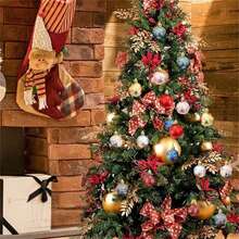 Cây thông noel Vật trang trí - 12 cái/hộp Giáng sinh Đồ trang trí Nhẹ Treo Vật nhỏ mọn Buổi tiệc Đồ trang trí - Đỏ - Xem 6