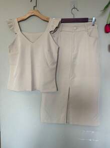 Women Two-piece Outfits - Màu be - Xem 3
