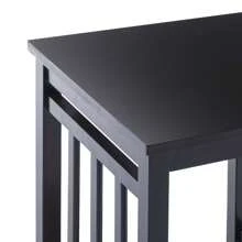 Duhome 24" Slat Tall Wood End Table, Wood Side Table With Storage Shelf Bedside Nightstand Square Sofa Table For Living Room Bedroom