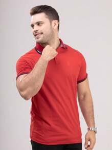 Men Polo Shirts - 芥末黃 - 查看 2