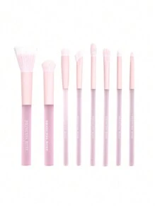 Princess Rose 8件套粉色便携式化妆刷套装，包含粉底刷、晕染刷、唇刷、遮瑕刷、小眼影刷、眼线刷、腮红刷，采用柔软亲肤纤维制成，提供无瑕妆容，满足您的面部化妆需求。化妆刷套装，化妆刷套装，化妆刷套装，全套化妆刷，化妆刷套装，全套化妆套装，化妆刷套装，化妆刷套装，化妆礼盒套装