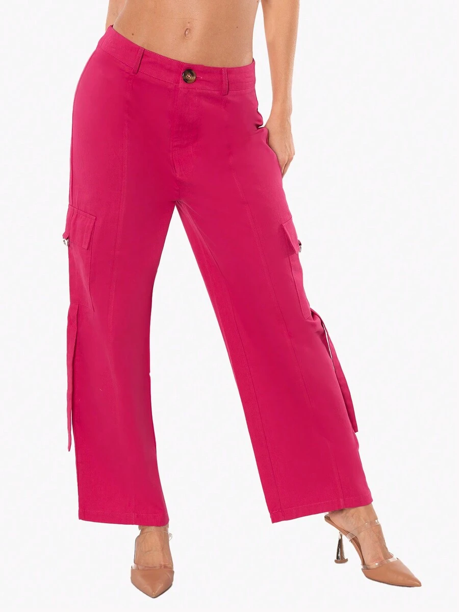 PANTALON BOLSAS LATERALES SUPER LINDOS - Rosa Fucsia - Ver 1