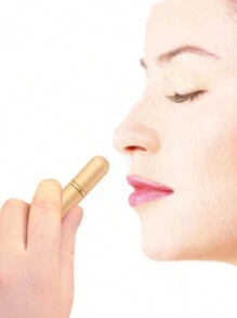 1pc Essential Oil Aromatherapy Inhaler - Aluminum Blank Nasal Inhaler Tubes - Sinus & Nose Inhaler Sticks With Empty Roller Bottle For Essential Oils - Portable Nasal Inhaler For Daily Use - Gold - View 4