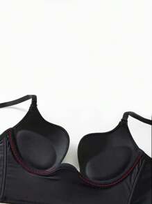 1件性感加厚u型推桿胸罩,深v領線,背無痕設計,女士專用 - 黑色 - 查看 8