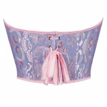 Plus Size Body Shaping Top With Back Tie Detail, Blue - Blue - View 4