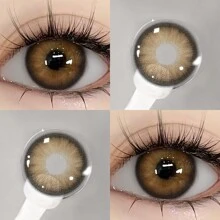 EYESHARE 1 副自然色软性隐形眼镜眼部彩妆美容镜片化妆 14.2 毫米年度使用万圣节服装角色扮演 - 巧克力棕 - 查看 2