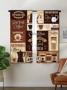 2pcs Red Vintage Rustic Burgundy Cafe Curtains,Without Holes Curtain, Refer To Bedroom Office Kitchen Living Room Study Home Decor - Multicolor - View 4