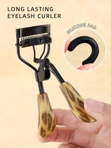 1 Stück tragbarer Wimpernkräusler mit Silikoneinsatz, 1 Stück schwarzer Edelstahl-Wimpernkräusler mit Kamm, langanhaltende Form, Wimpernaufrichtung, großeAugen, geeignet für Frauen