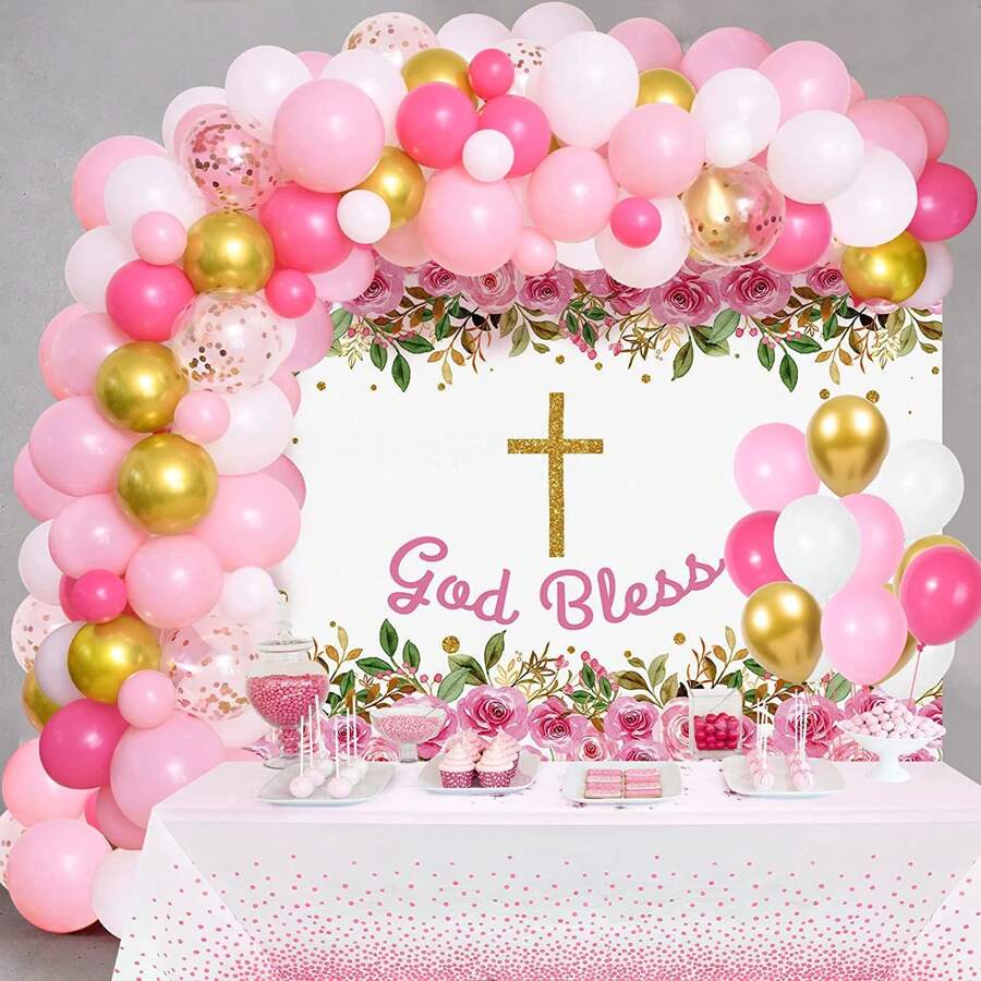 NiuN Christening Party Decoration Set - Baby Pink - View 1