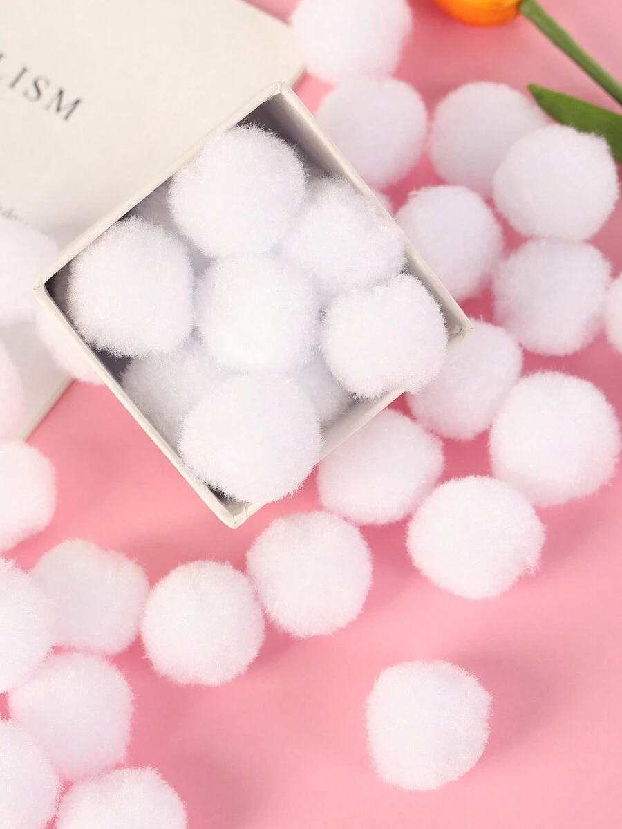 50入組聖誕樹毛絨球裝飾品,適用於縫紉、裝飾和服裝製作