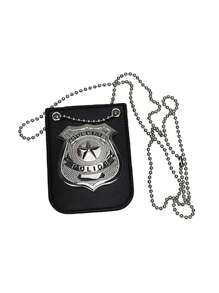 Halloween Role-Play Police Badge With Lanyard And Belt Clip Police Costume