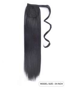 接髮馬尾適合女士,26英寸,34英寸長款直發馬尾發片假馬尾自然柔軟的接髮馬尾