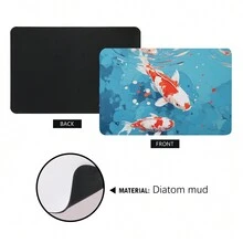 1 個水面圖案吸水矽藻土墊適用於浴室、廚房、客廳 - 彩色 - 查看 3