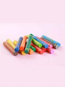 Kit pintura 24 peças Estojo Maleta Pintura Infantil Canetinhas Giz Lápis Cores e Tamanhos Variados + Desenhos Para Colorir Presente infantil - Rosa chiclete - Visão 7